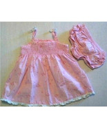 Girl&#39;s Size 3/6 M Months 2 Piece Pink Floral Dress By George Ruffle Bottoms - $14.00