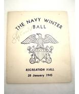 Vintage Navy Winter Ball Program and Ticket 1945 Signed Shep Fields Gene... - $24.99