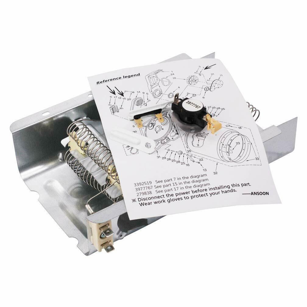 NED4600YQ1 AMANA DRYER HEATING ELEMENT, THERMOSTAT AND FUSE KIT