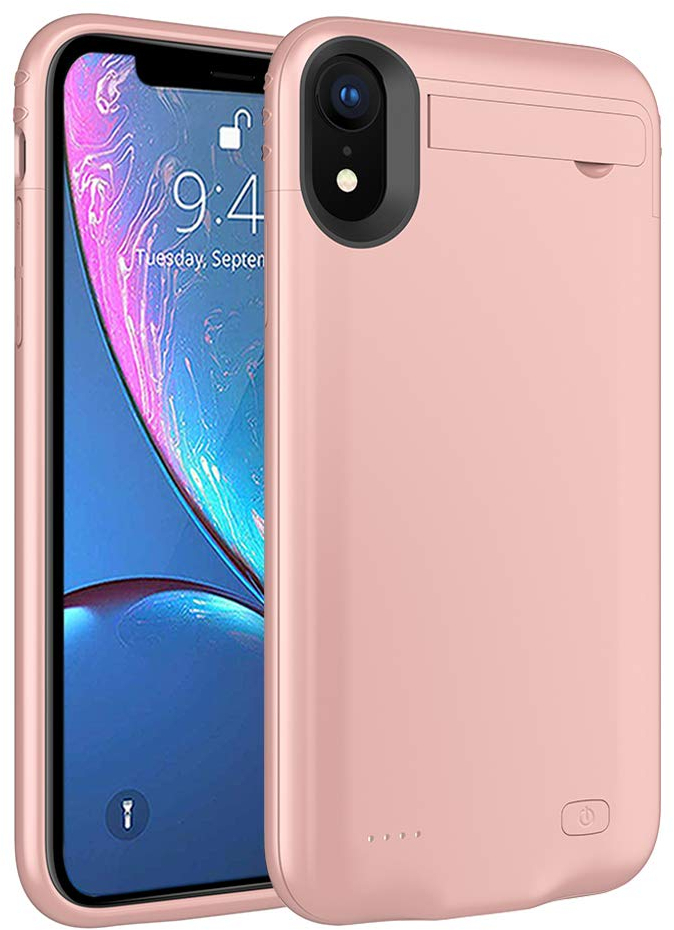 iPhone XR Battery Case, SNSOU 4200mAh Charging Case with Kickstand for