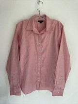 Lands&#39; End Shirt 18 Pink Blouse No Iron Pinpoint Oxford Shirt - $24.74