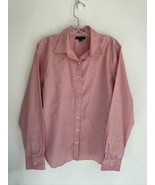 Lands&#39; End Shirt 18 Pink Blouse No Iron Pinpoint Oxford Shirt - $24.74