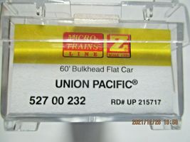 Micro-Trains # 52700232 Union Pacific 60' Bulkhead Flat Car, Z-Scale image 3