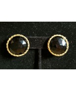 Unbranded Vintage Mid Century Gold Tone Faux Black Onyx Button Clip On E... - $69.99