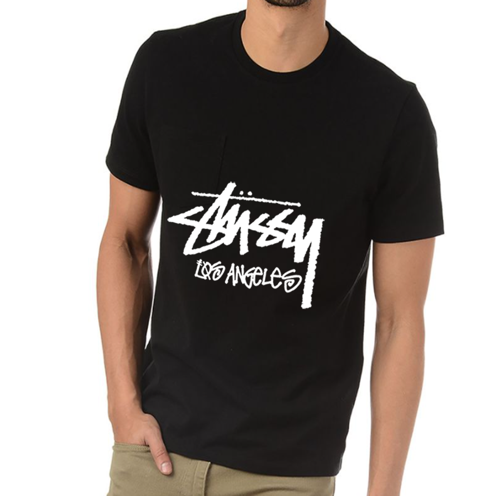 Stussy Los Angeles Black Tee Men T-Shirt