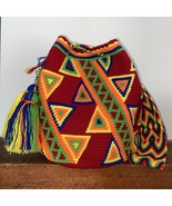 Authentic 100% Wayuu Mochila Colombian Bag Large Size Gorgeous Bright Co... - $85.14