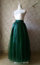 4-Layered DARK GREEN Tulle Skirt High Waisted Plus Size Long Puffy Tulle Skirt image 2