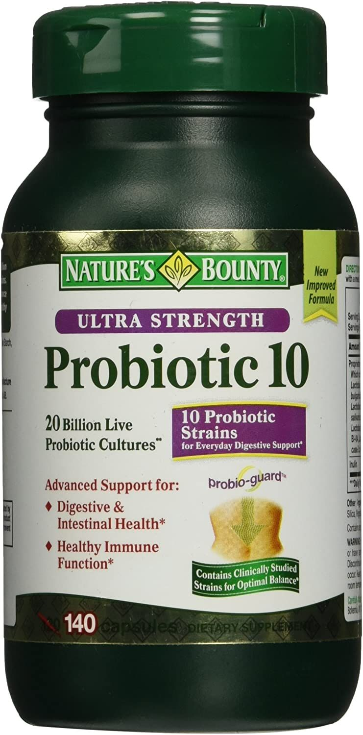 Nature's Bounty Ultra Strength Probiotic 10 140 Capsules - New Improved ...