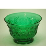 Sandwich Forest Green Custard Cup Depression Glassware Anchor Hocking Vi... - $12.86