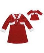 Girls Christmas Dress &amp; Doll Dress Dollie &amp; Me Red Santa Velvet Toddler-... - $37.62