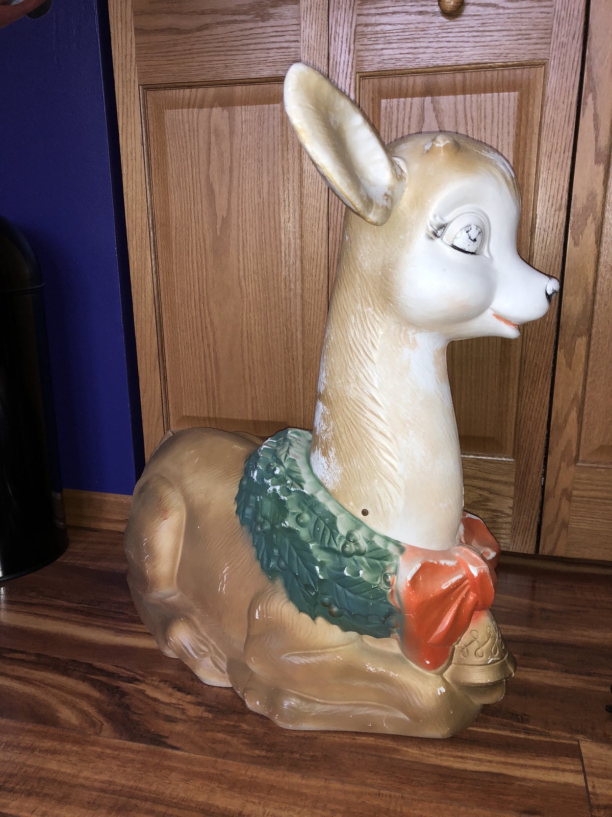 Rare! Christmas Poloron reindeer blow mold yard decoration light up