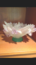lilac and green floral petal serving dish or candle holder - $124.99