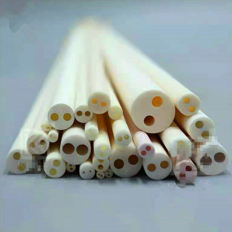 250mm Long Alumina Ceramic Tube Insulation Resistance High Temperature Two Holes