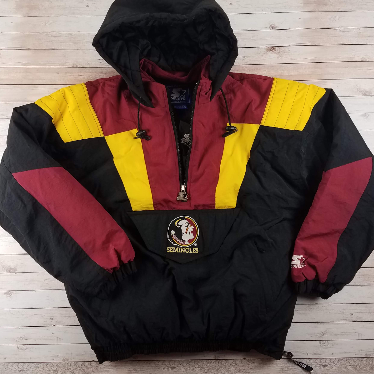 Vintage 1990s Florida State Seminoles Black Starter Jacket Size Large ...