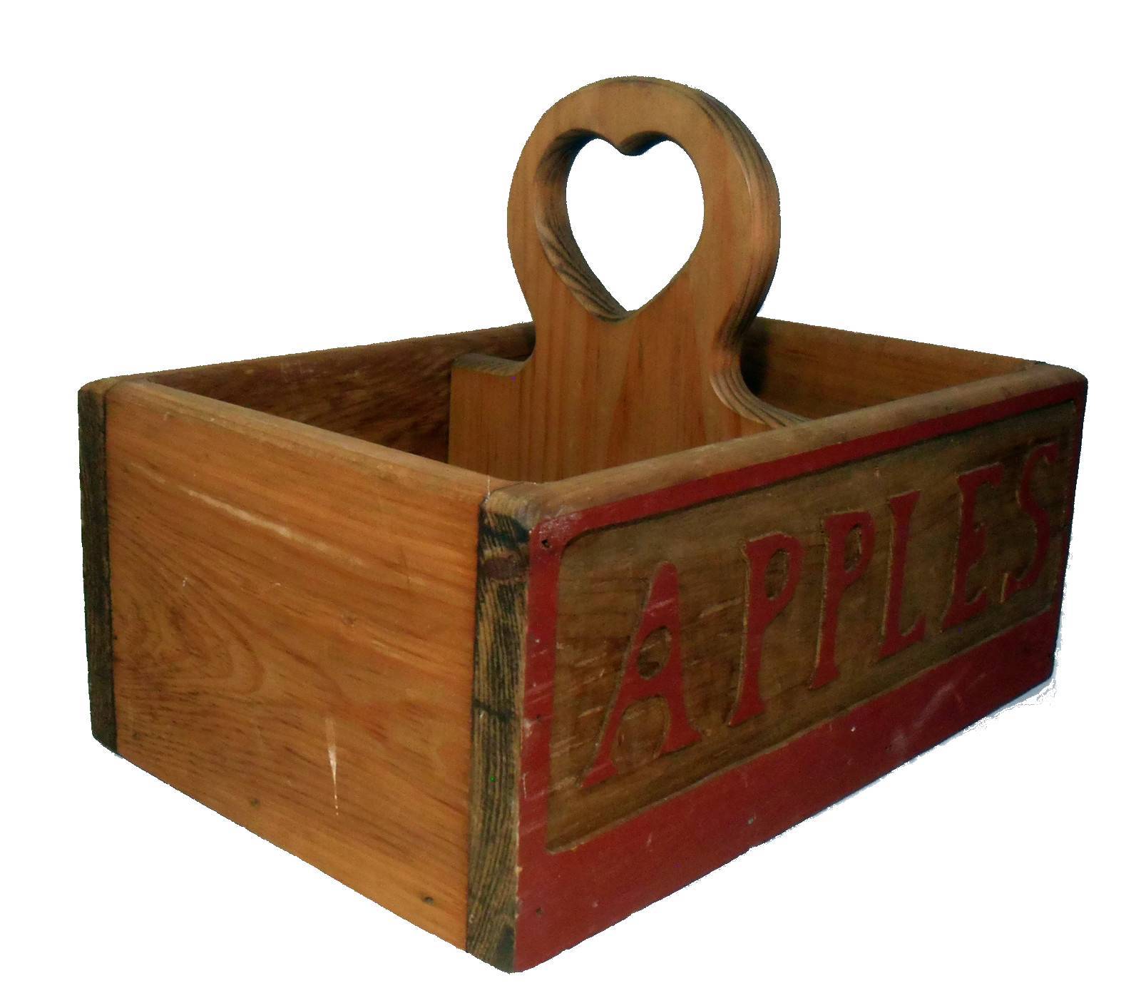 Wood Apple Basket Vintage Handmade Baskets