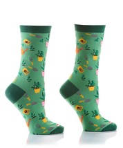 Women's Premium Crew Socks Yo Sox Gardner Fits Size 6 to 10 Cotton Blend Green image 1