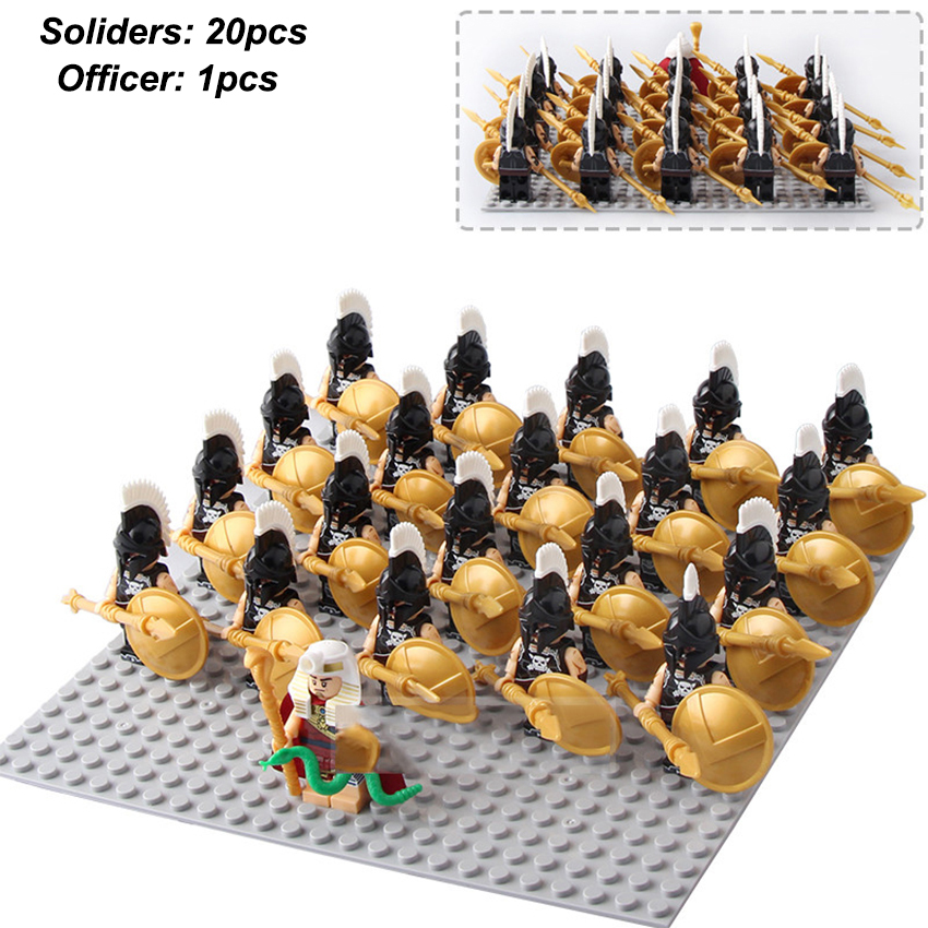 1set/21pcs Greece Ares Army Set Egypt Pharaoh Minifigure Building Blocks