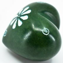 Vaneal Group Hand Carved Kisii Soapstone Green Miniature Mini Heart Love Figure image 3