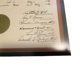 Vtg 1948 Los Angeles County Hospital Framed Certificate Doctor Intern Diploma image 4