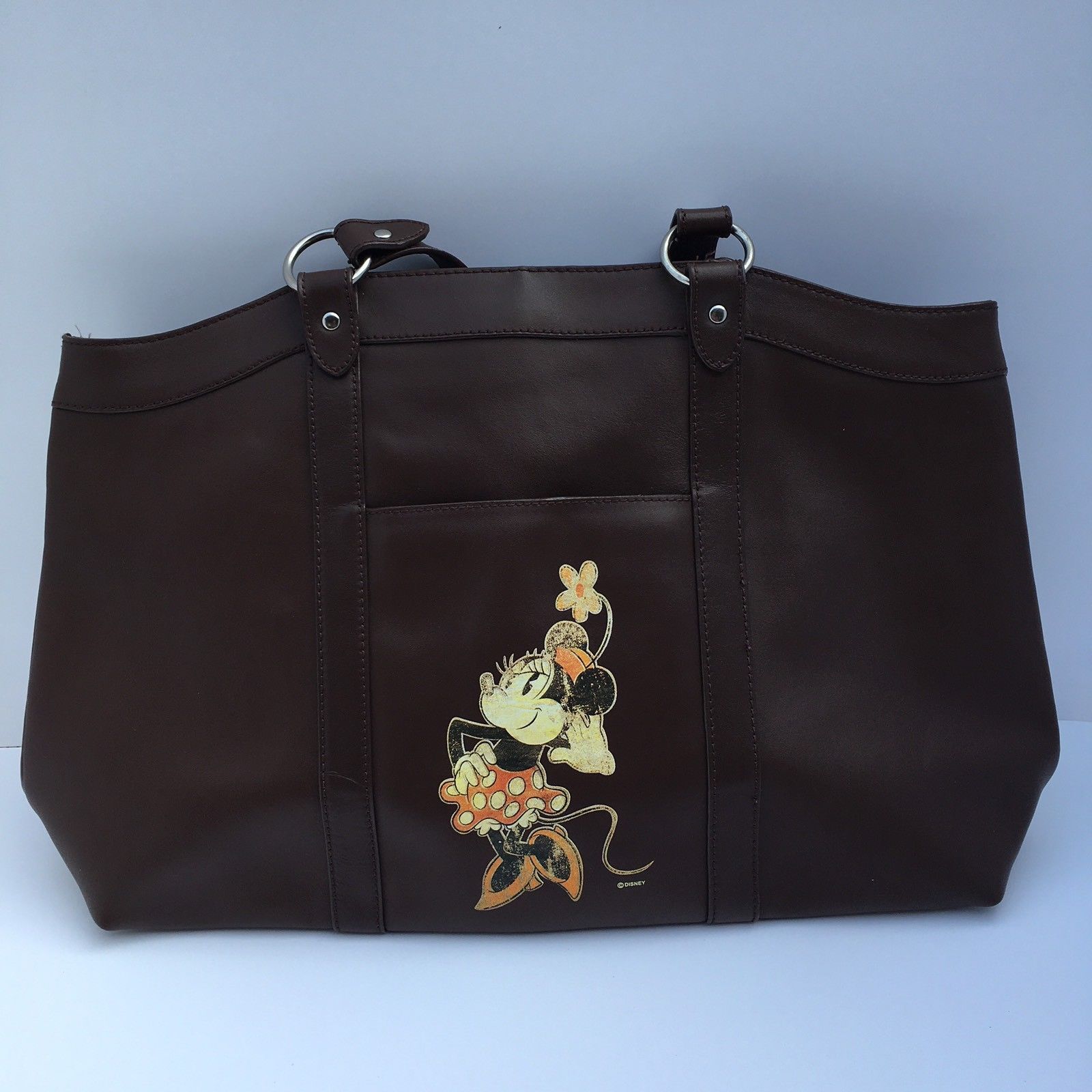 Disney Minnie Mouse Leather Purse Handbag Bag Tote Distressed Mickey ...
