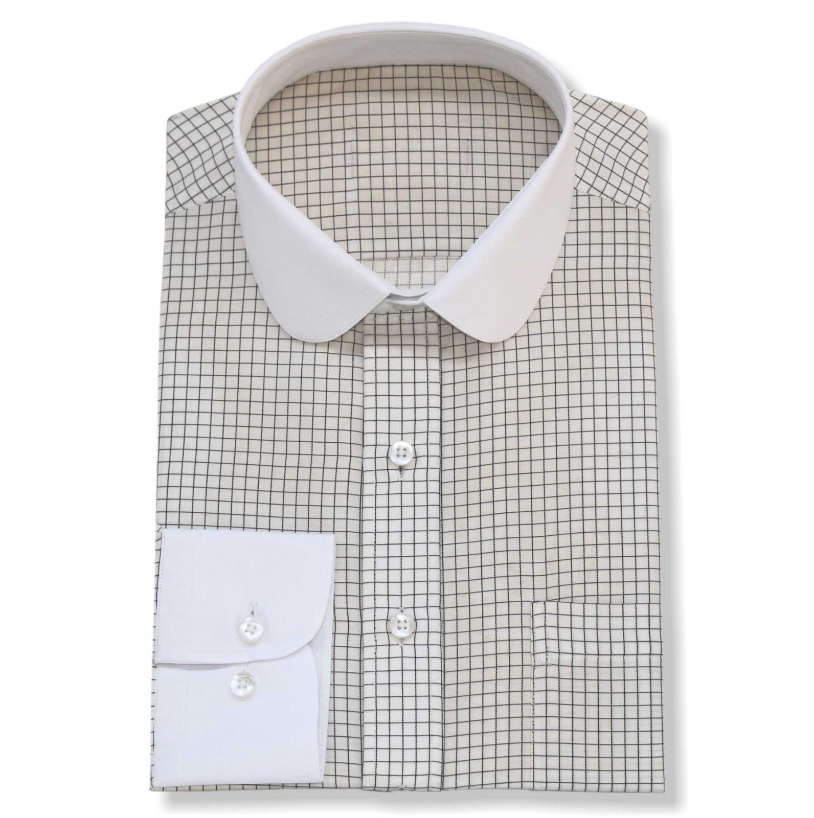 Peaky Blinders Penny Collar Mens Bankers shirts Orange White stripes Club Round