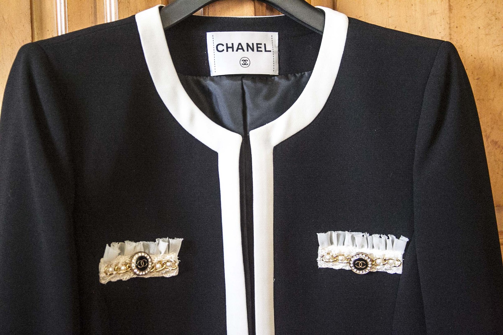 Vintage Chanel Contrasting Trim Jacket Coats & Jackets