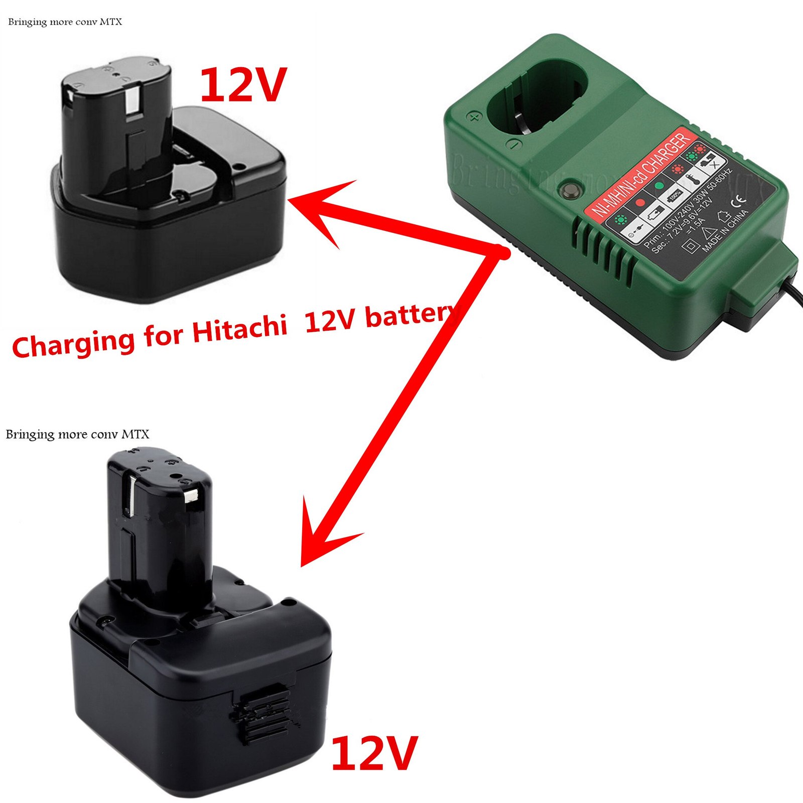 Replacement Charger For Hitachi 12V NiCd NiMh Battery Charger Pod