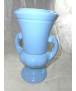 ABINGDON ILLINOIS POTTERY ALPHA 1938-49 2 handled Vase Blue Glaze Trophy... - $39.49
