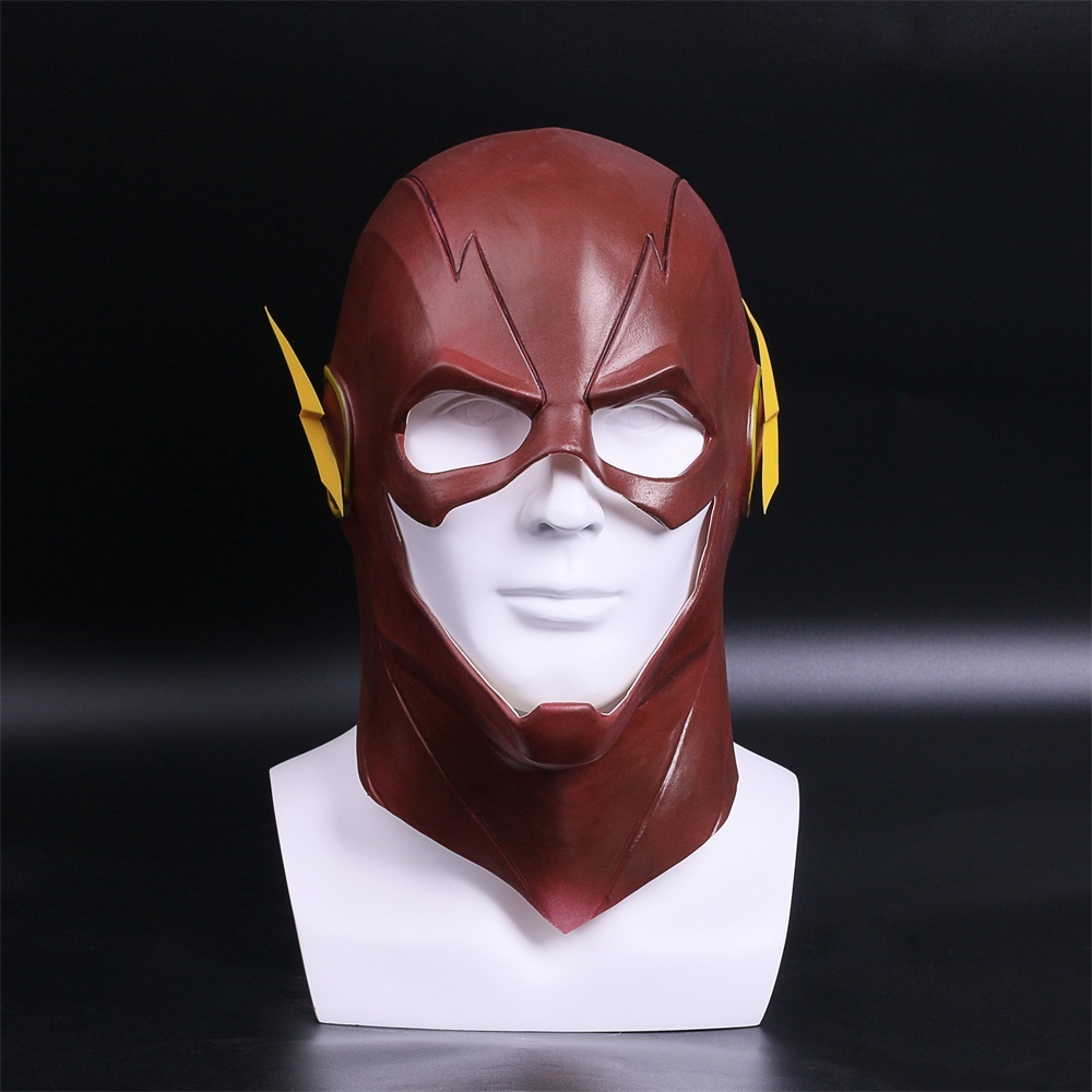 The Flash Cosplay Mask Adult Red Latex Full Head Face Mask Halloween