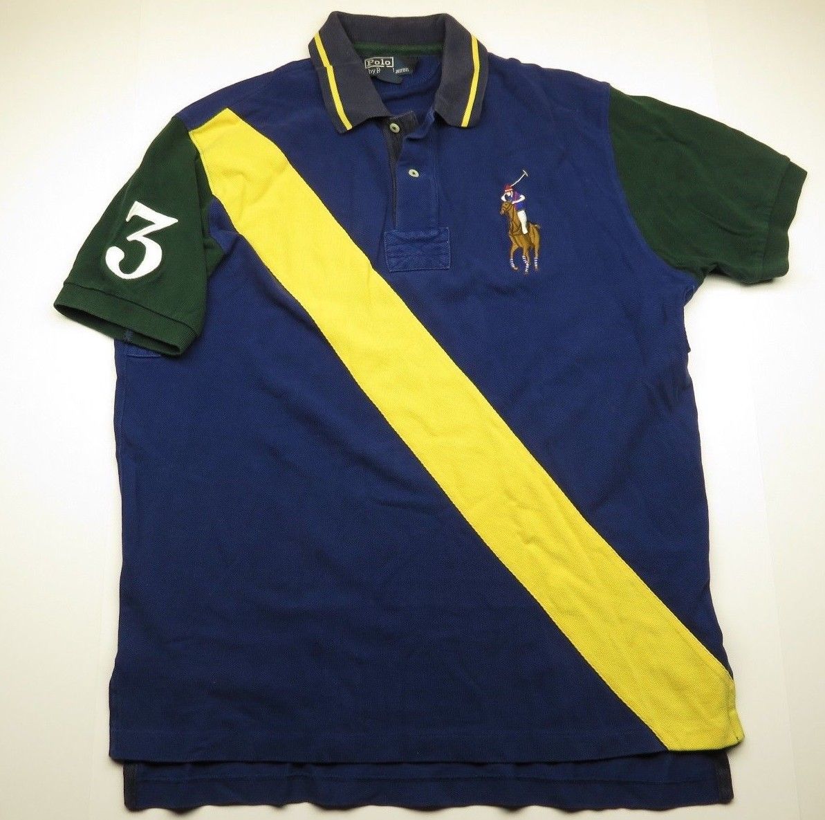 ralph lauren blue and yellow polo