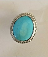 Ring - Sterling Silver / Blue Diamond Turquoise - Size 8 1/2 - $59.39