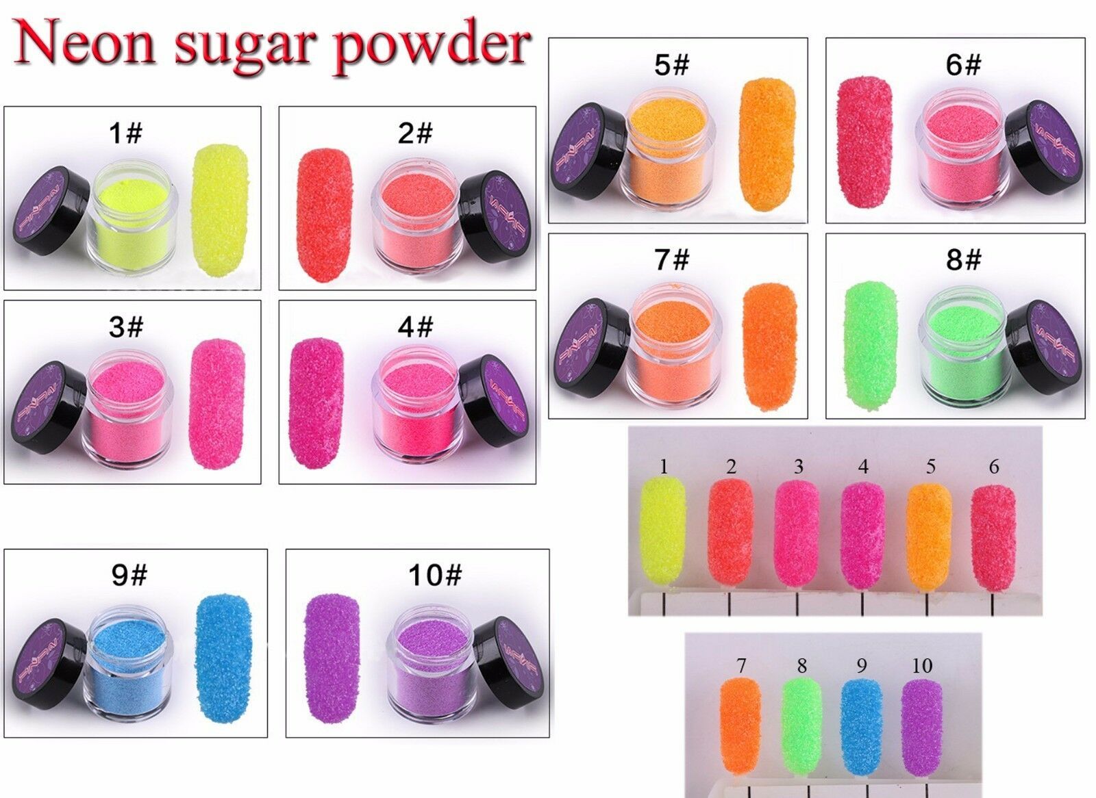 Glitter Neon DIY Manicure Pigment Nail Art Sugar Powder