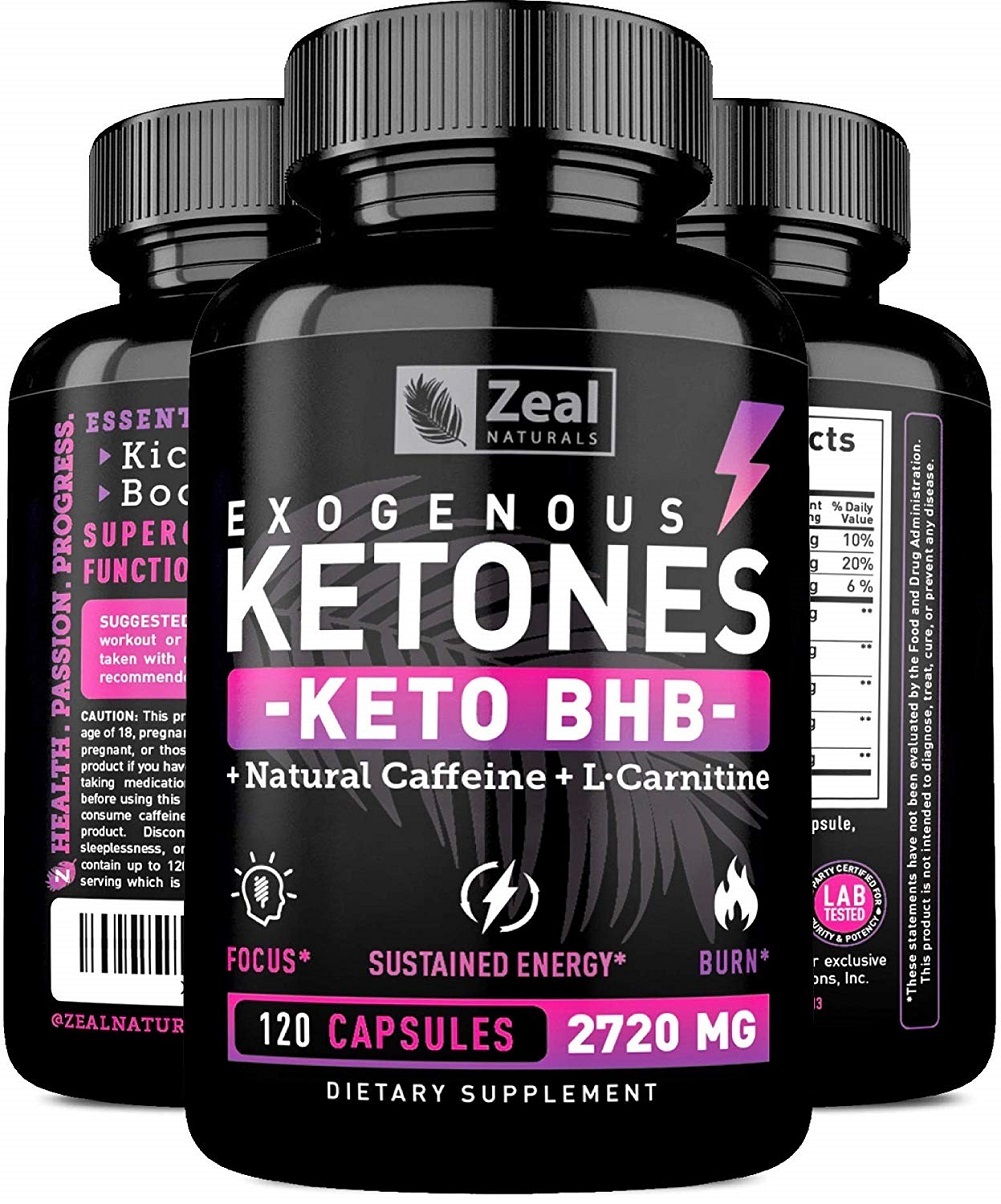 Zeal Naturals Keto BHB Exogenous Ketones Pills 2720mg | 120 Capsules ...