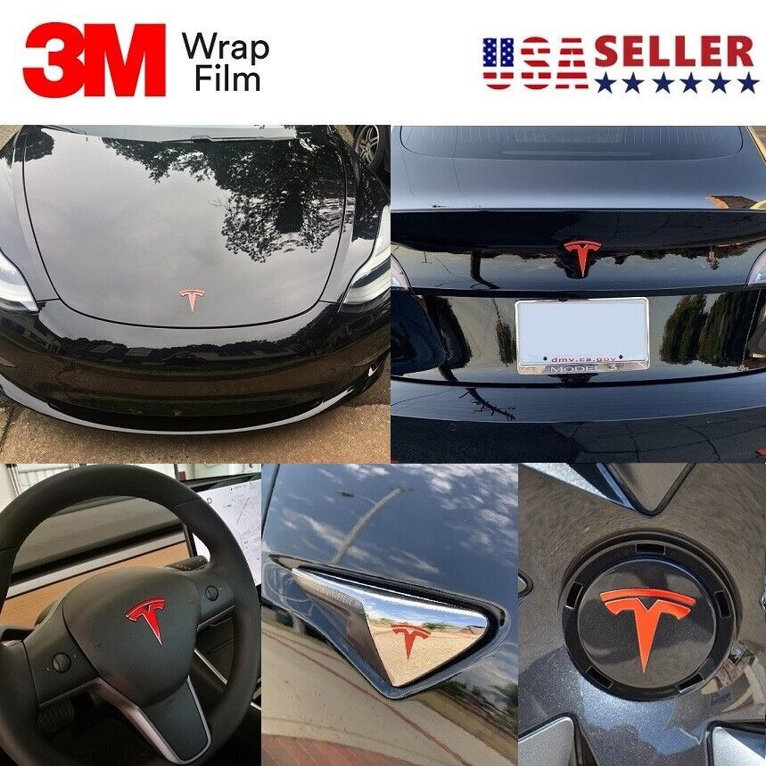 Tesla Model 3 Rear "T" Emblem Decal - Genuine 3M Vinyl Sticker (Avantelle)