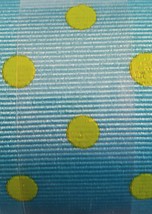 Turquoise and lime green polka dot craft ribbon,1.5"x 9 feet spool - $3.00