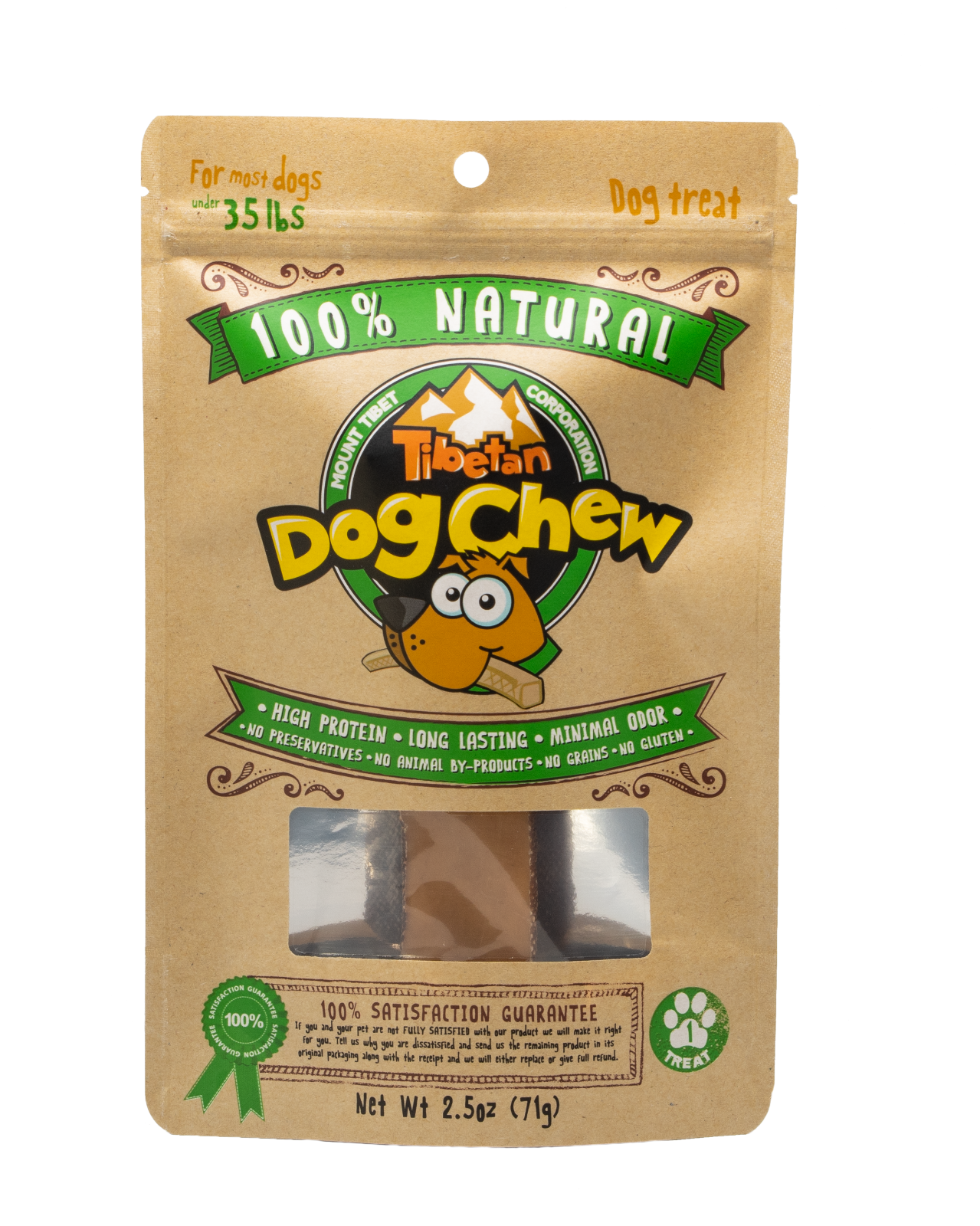 Himalayan Yak Cheese Dog Chews Medium Premium Grade A 1 Chew per pack 2.5oz - Dog Chews & Treats