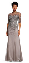 Adrianna Papell Women&#39;s Lead Beaded Illusion Formal Gown   2   $280 - $188.10