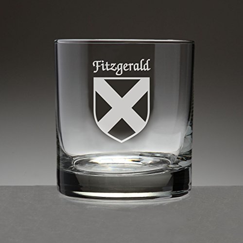 Fitzgerald Irish Coat of Arms Tumbler Glasses - Set of 4 (Sand Etched)
