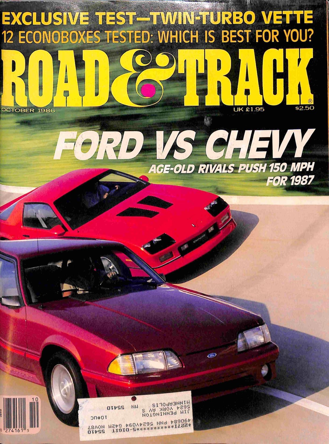 Road and Track, October 1986 Magazine Back Issues