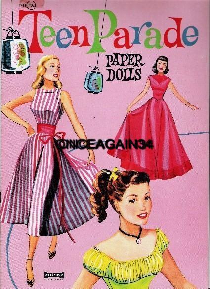 VINTAGE UNCUT 1942 JOAN CARROLL PAPER DOLLS~8 PAGES CLOTHING SET~#1 REPRODUCTION