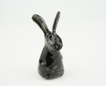 Ceramic black rabbit 2023 gift  figurine Handmade 