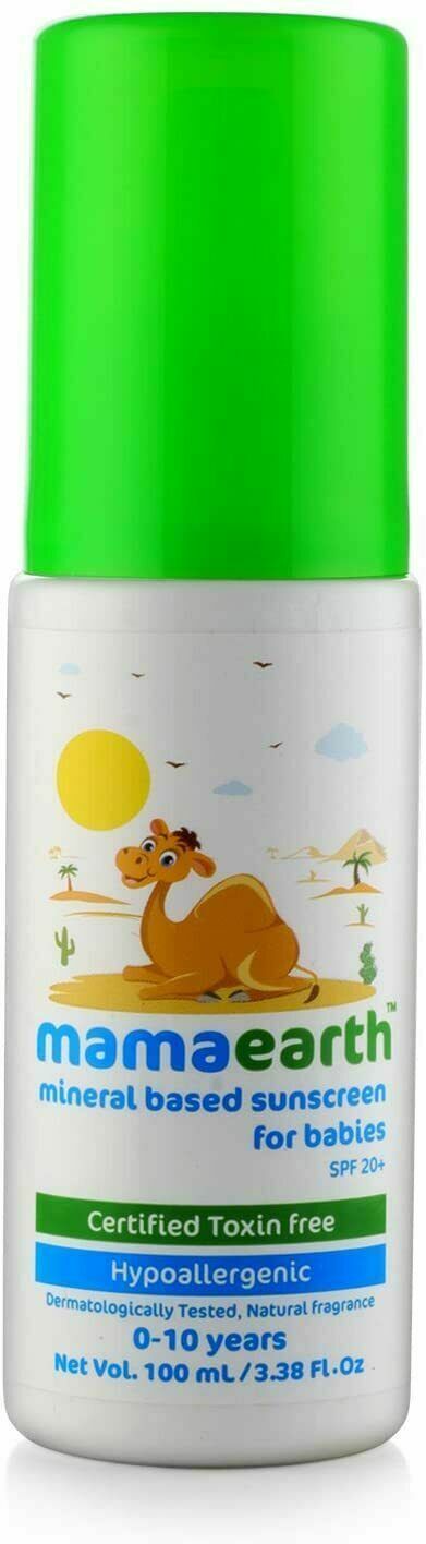Mamaearth Mineral Based Sunscreen Baby Lotion SPF 20+, Hypoallergenic, 100ml