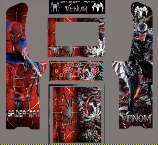 AtGames Legends Ultimate ALU Spiderman Vs Venom Arcade Cabinet vinyl side Art