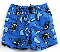 Quiksilver Julien David Blue Graphic Snorkler Swim Trunks Shorts Men's NWT - $67.49