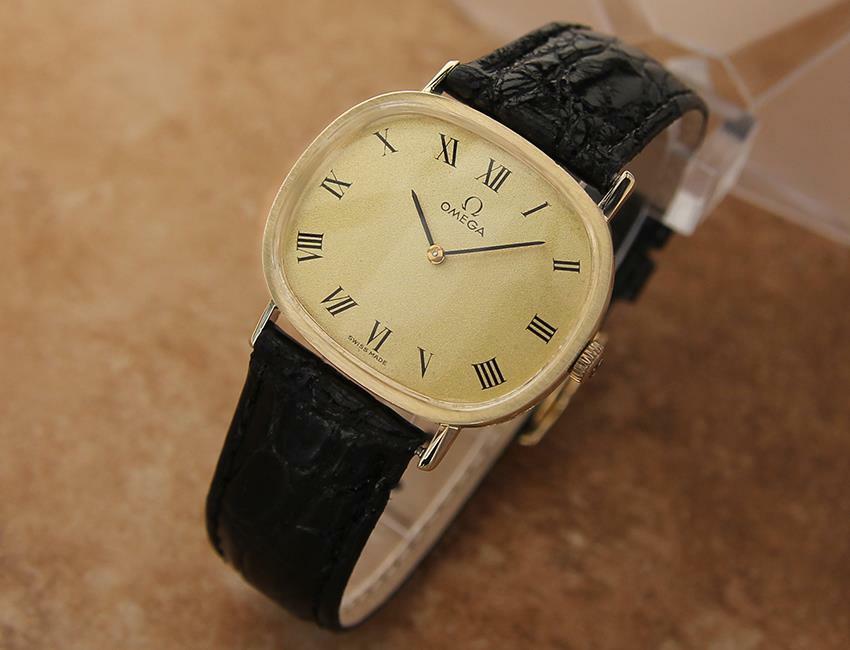 Omega Swiss Made Men's 14k Solid Gold 1970s Manual 33mm Dress Watch ...