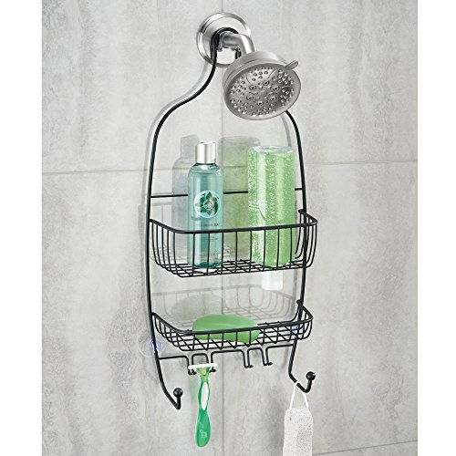 InterDesign Raphael Bathroom Shower Caddy, Regular Matte Black (Matte
