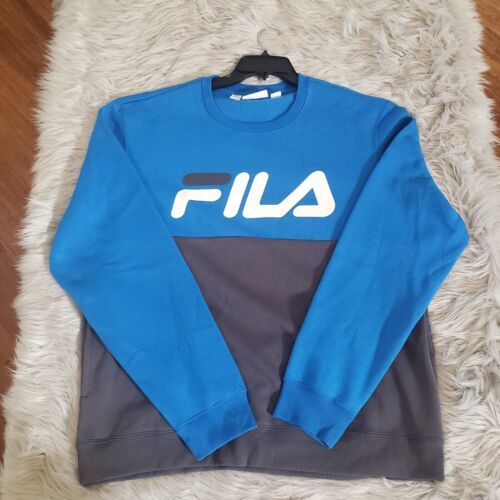 Fila Men's Sport Style Dason Fleece Crew Neck Long Sleeve Sweatshirt- XL