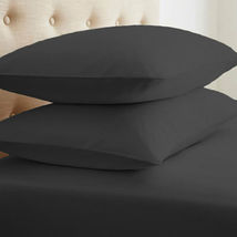 Black Ultra Soft Bed Sheet set 6 Piece Solid Color Deep Pocket in Queen & King  image 4