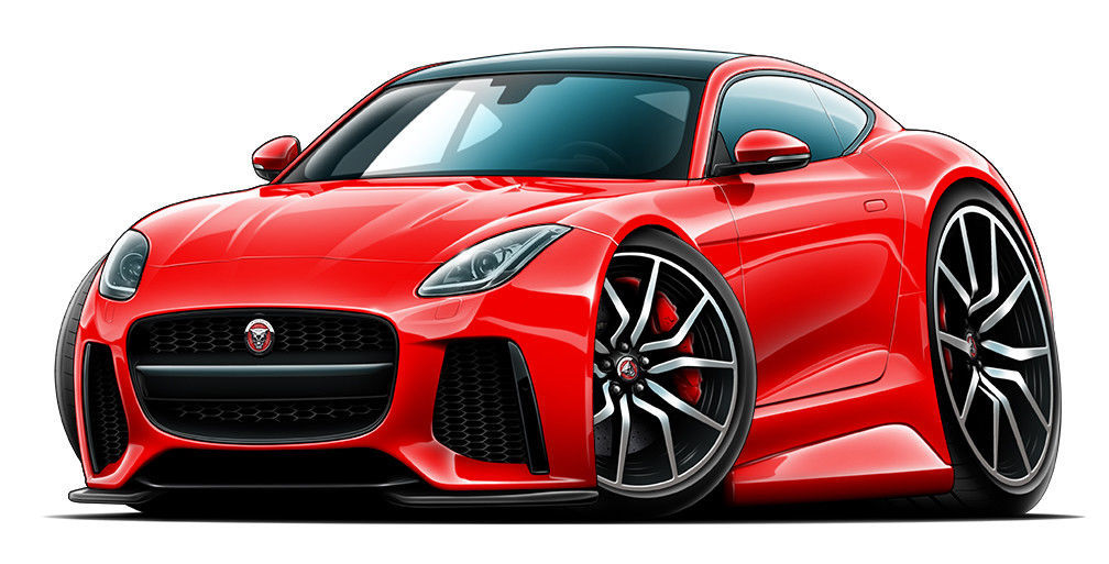 2015 Jaguar F Type Cartoon Car Art Wall Decal Graphic Sticker NEW FREE