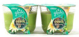 2 Count Glade 6.8 Oz Limited Edition Bamboo Bliss Song 3 Wick Scented Candles